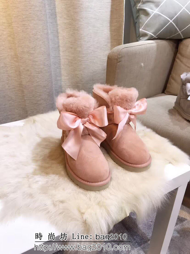 UGG 109836018秋冬 518新款 gita bow mini 絲帶蝴蝶結 短筒雪地靴 QZS2876